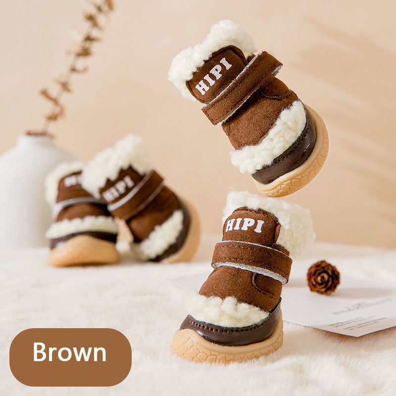 Dog Boots Winter - Sherpa Non-Slip Shoes For Small Dogs canrusupet