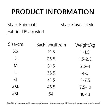 Dog Raincoat 4-Leg Waterproof Reflective For Small Dogs canrusupet