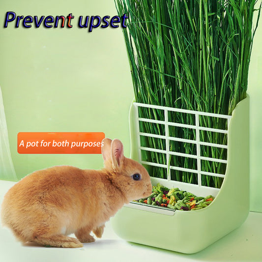 Rabbit Food Bowl Grass Rack Feeder