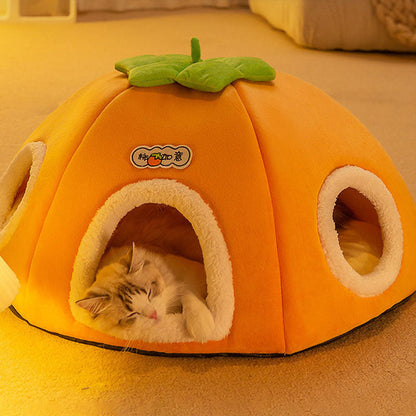 Persimmon Ruyi Style Multiple Openings Cat Bed canrusupet