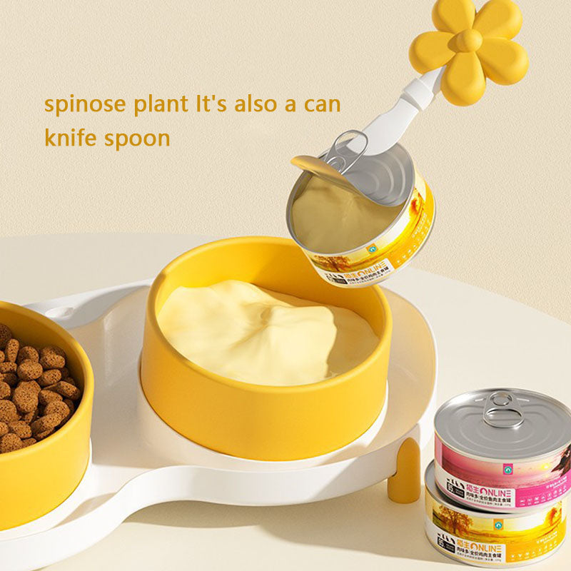 Ceramic Elevated Dog Bowl - Anti-Tip Double Bowl For Pets