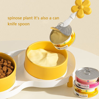 Ceramic Elevated Dog Bowl - Anti-Tip Double Bowl For Pets