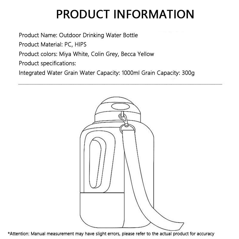 Dog Water Bottle With Food Storage - Portable Travel Cup canrusupet