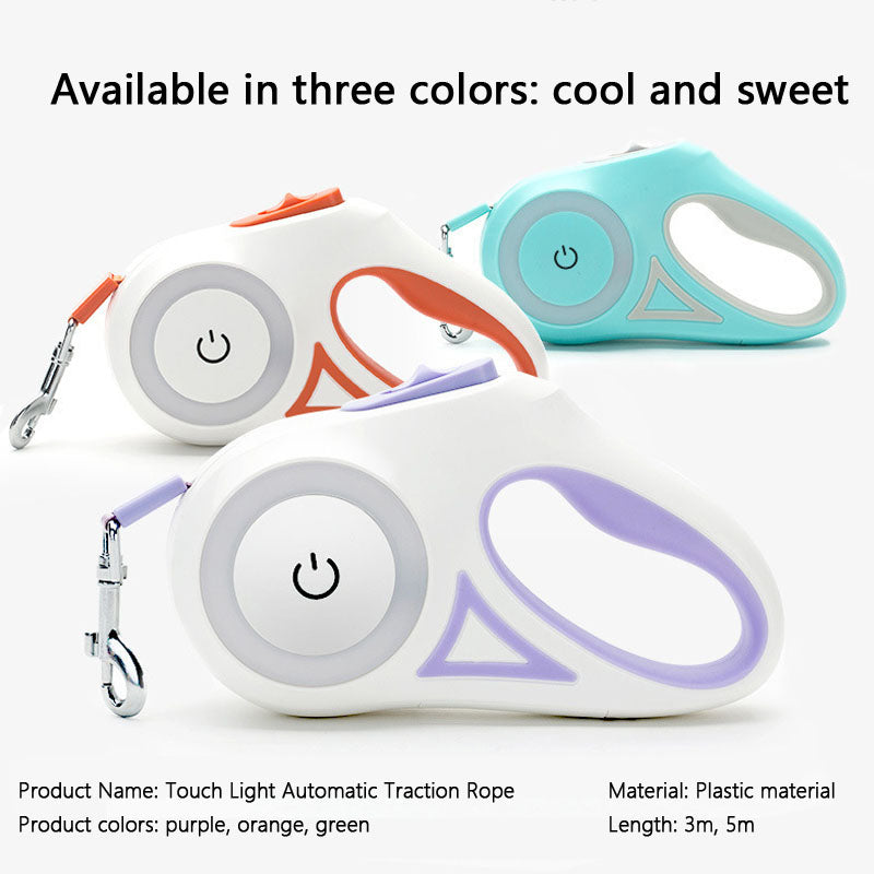 LED Retractable Dog Leash For Small/Medium Dogs canrusupet
