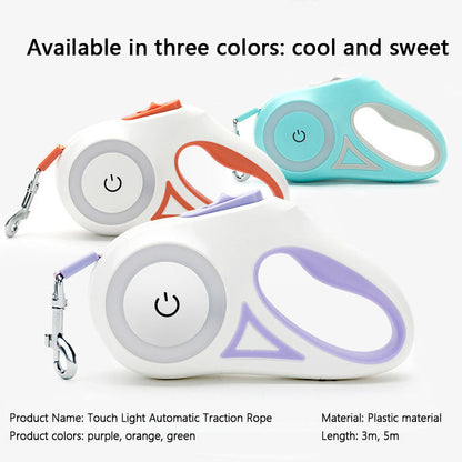 LED Retractable Dog Leash For Small/Medium Dogs canrusupet