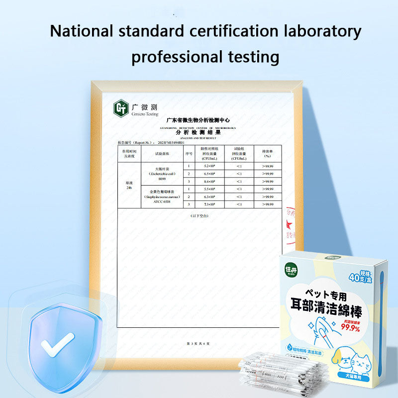 Cleaning Ears Dogs Kit - Cotton Swabs & Solution canrusupet