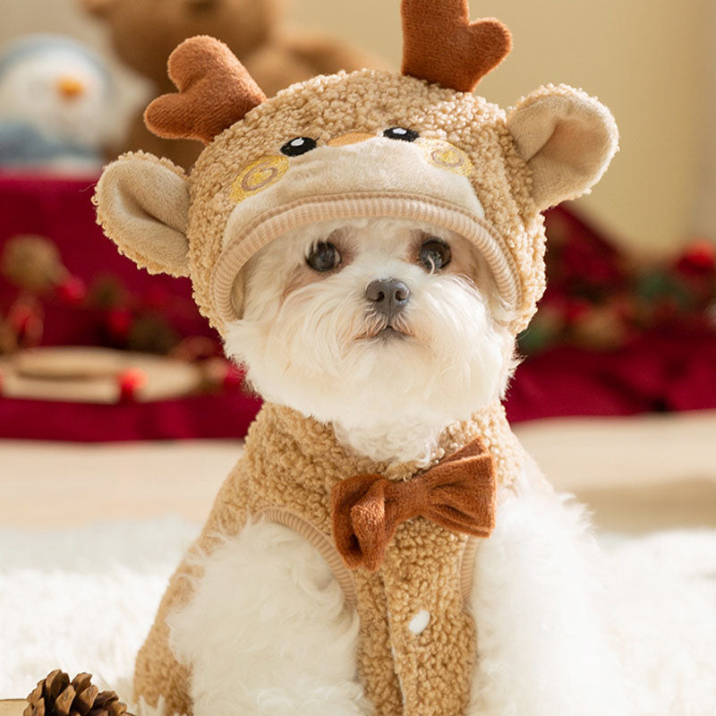 Christmas Dog Clothes: Winter Reindeer Cape Coats For Dogs canrusupet