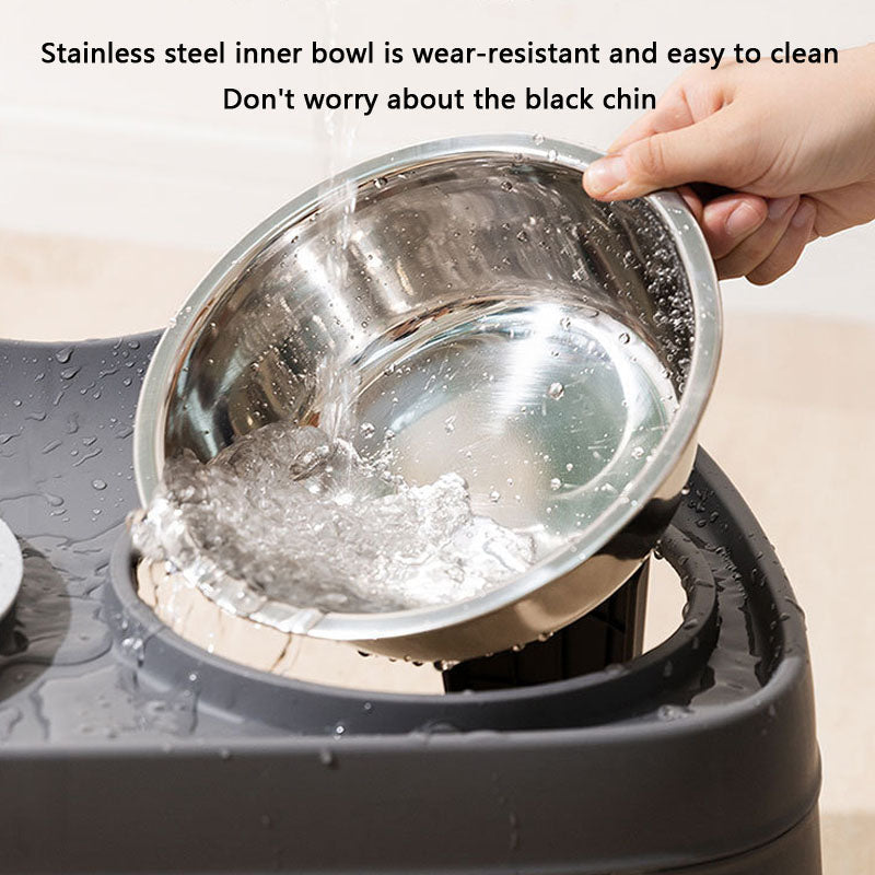 Folding Elevated Double Bowl Style Dog Bowl For Pet canrusupet