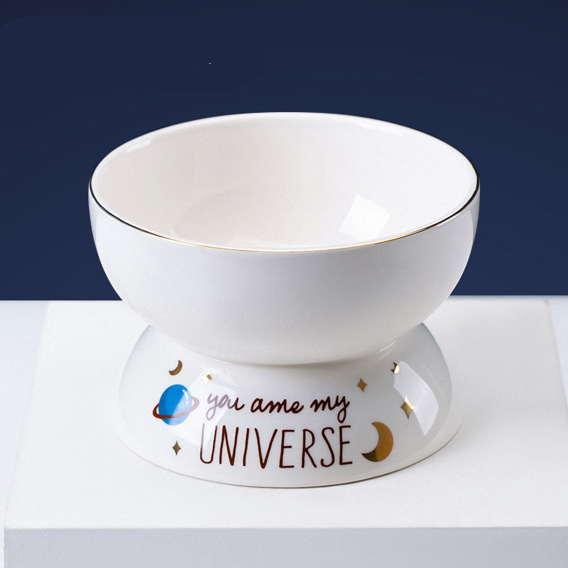 Starry Sky Ceramic Dog Bowl - Pet Feeding & Water Bowl canrusupet