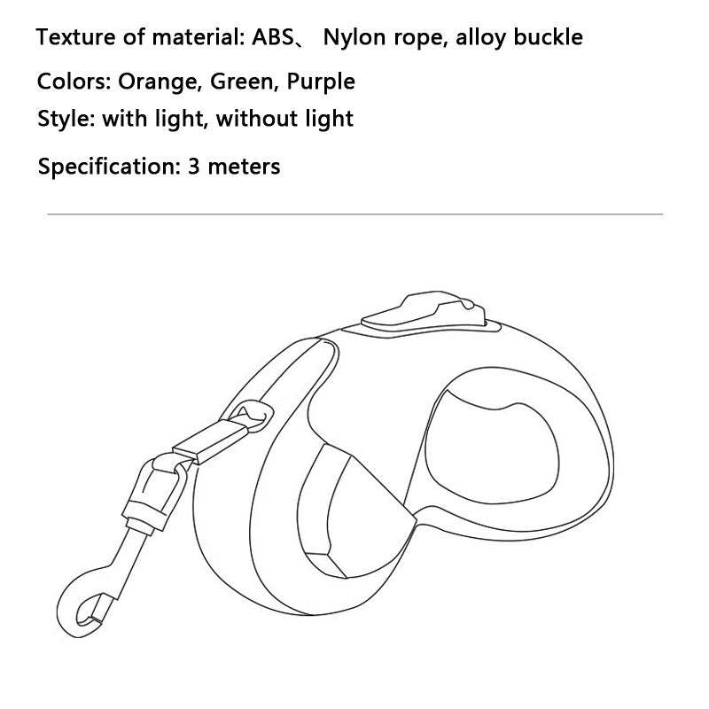 Automatic Retractable And Luminous Dog Chain canrusupet