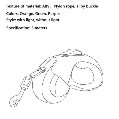 Automatic Retractable And Luminous Dog Chain canrusupet