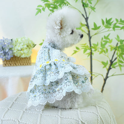 Dog Or Cat Clothes Floral Garden Dress - canrusupet