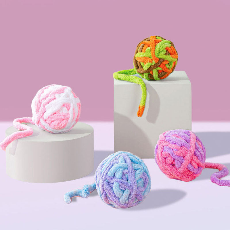 Cat Toys Plush Balls - Durable Chew, Kitten Boredom Relief canrusupet