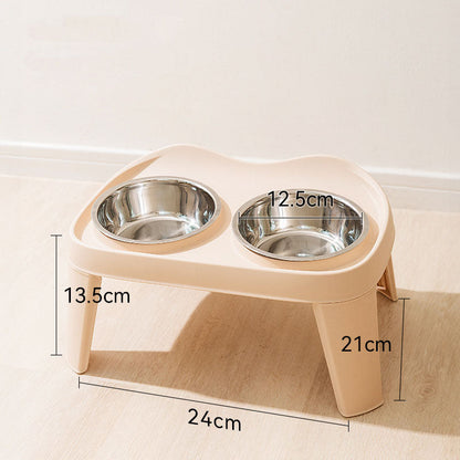 Folding Elevated Double Bowl Style Dog Bowl For Pet canrusupet