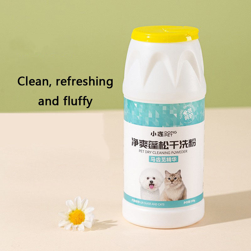 Dog Bath Dry Shampoo Powder - No-Rinse Deodorizing For Pet canrusupet