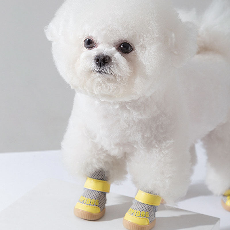 Cow Tendon Sole Mesh Breathable Dog Shoes For Small Dogs canrusupet