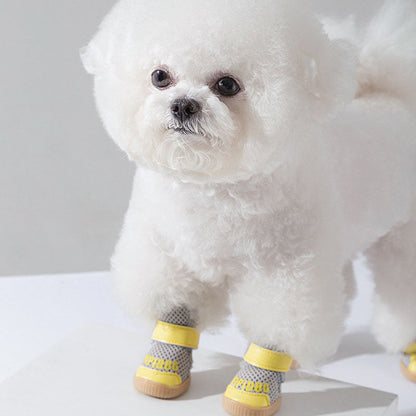 Cow Tendon Sole Mesh Breathable Dog Shoes For Small Dogs canrusupet