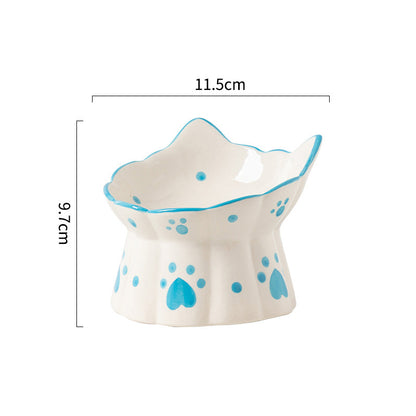 Ceramic Cat Bowl Pet Food Bowl Pet Feeding Bowl Suitable For Cats and Small Dogs - canrusupet