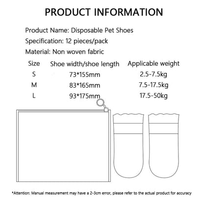 Waterproof Dog Boots For Puppy Disposable Outdoor Shoe Covers
