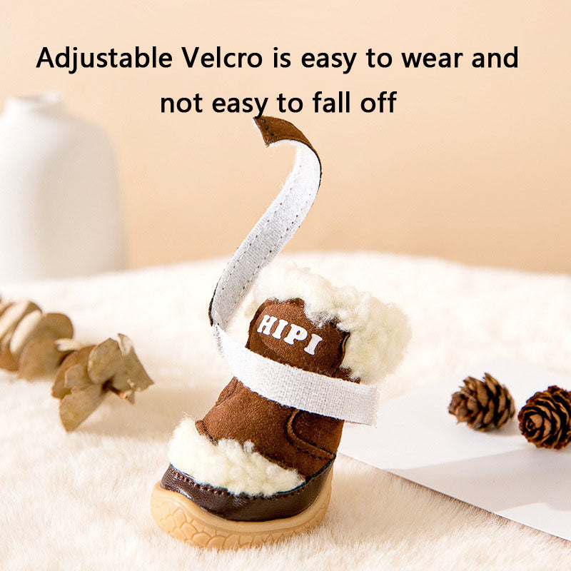 Dog Boots Winter - Sherpa Non-Slip Shoes For Small Dogs canrusupet