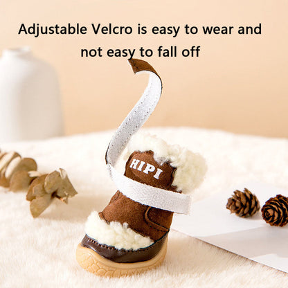 Dog Boots Winter - Sherpa Non-Slip Shoes For Small Dogs canrusupet