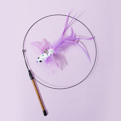 Chew-Proof Kitten Cat Toys - Replaceable Feather Teaser canrusupet