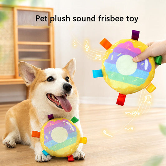 Squeaky Plush Flying Disc Dog Toys - Durable Puppy Chew Toy canrusupet