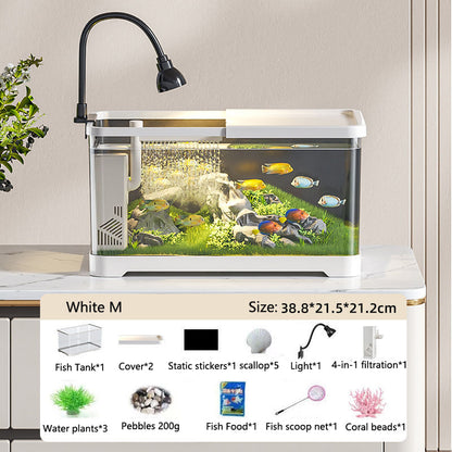 Fish Tank Aquarium Desktop Ecological Goldfish Tank Home Decoration - canrusupet