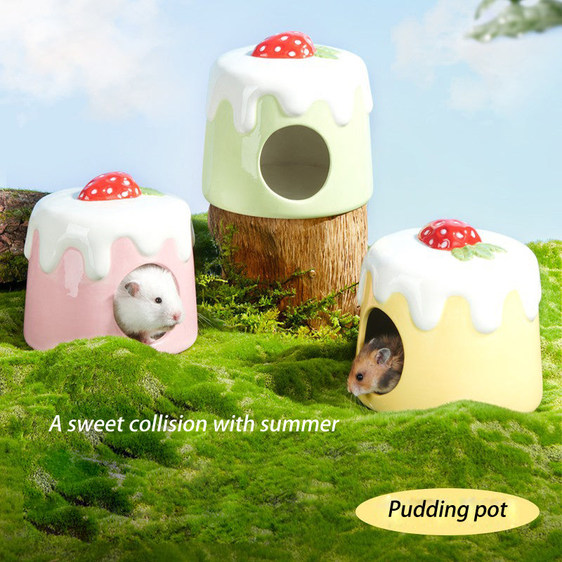 Hamster Pudding Ceramic Nest - canrusupet