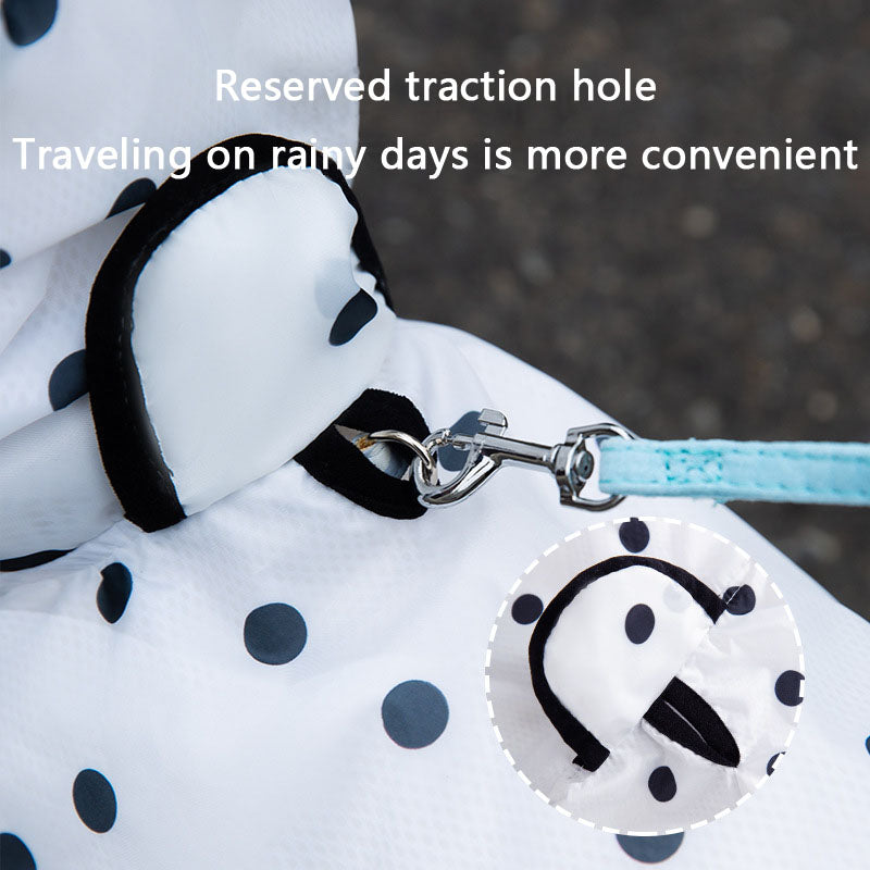 Dog Raincoat Waterproof, Polka Dot Bear Pet Cape Coat canrusupet