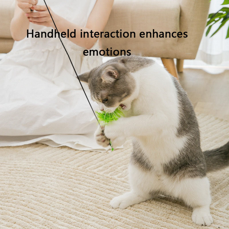 Cat Toys Teaser Wand - Chew-Proof Rod & Replaceable Head canrusupet