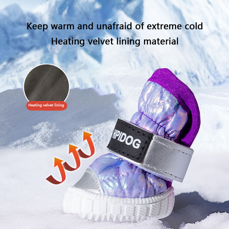 Winter Dog Boots - Thermal Plush Lined Anti-Slip Snow Shoes canrusupet