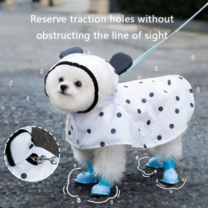 Dog Raincoat Waterproof, Polka Dot Bear Pet Cape Coat canrusupet
