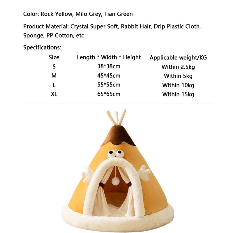 Triangle Shape Tent Style Cat House For Cats Small Dogs canrusupet