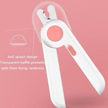 Round Head LED Lamp Nail Clippers For Cat And Dog Universal canrusupet