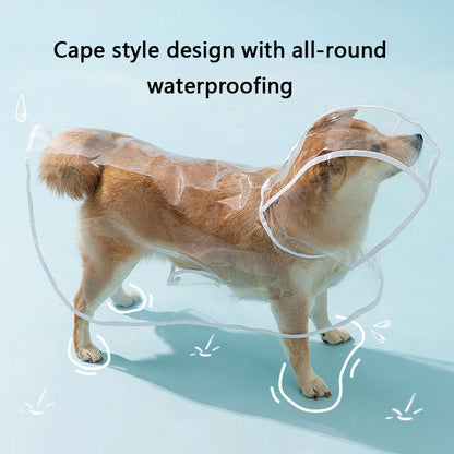 Dog Raincoat Waterproof Clear Cape - Small/Medium Dogs canrusupet