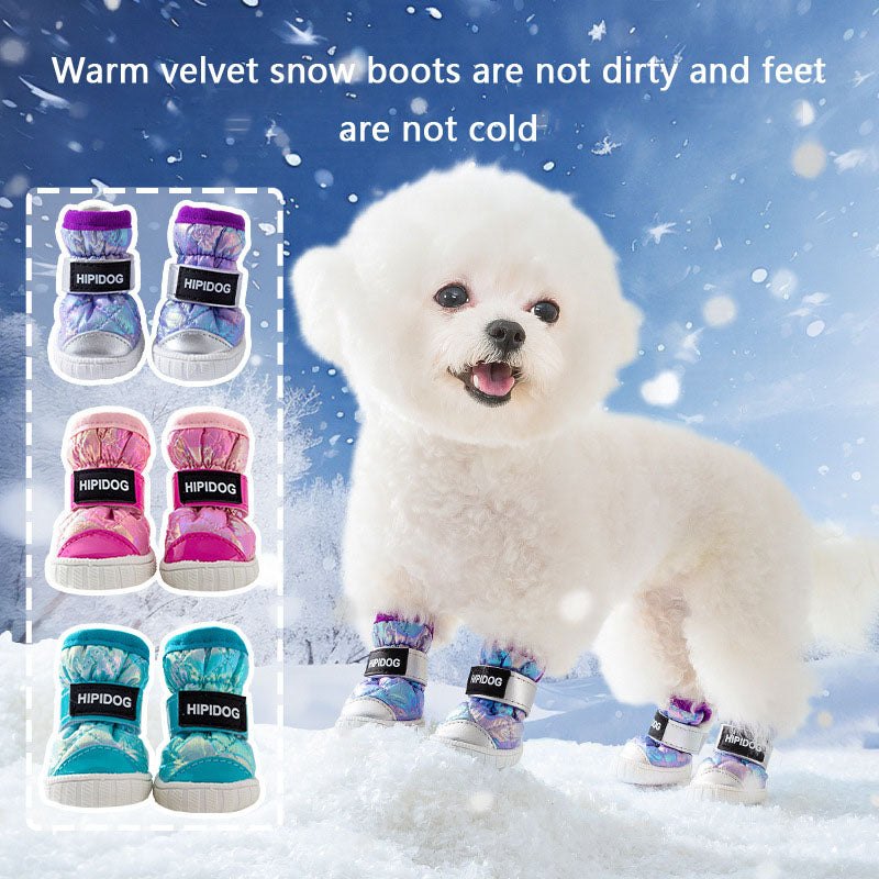 Winter Dog Boots - Thermal Plush Lined Anti-Slip Snow Shoes canrusupet