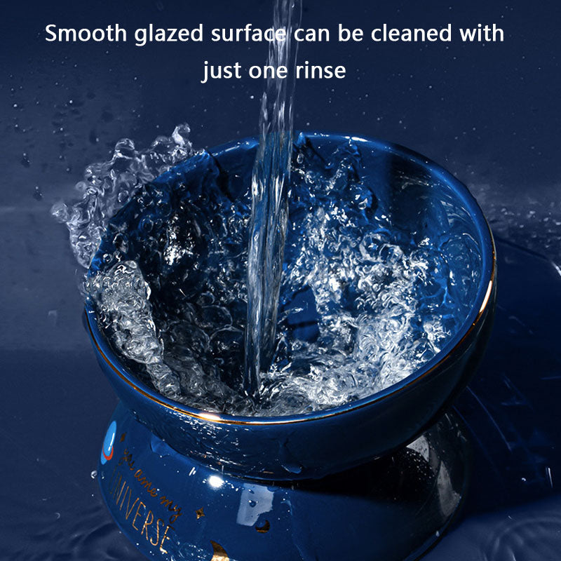 Starry Sky Ceramic Dog Bowl - Pet Feeding & Water Bowl canrusupet