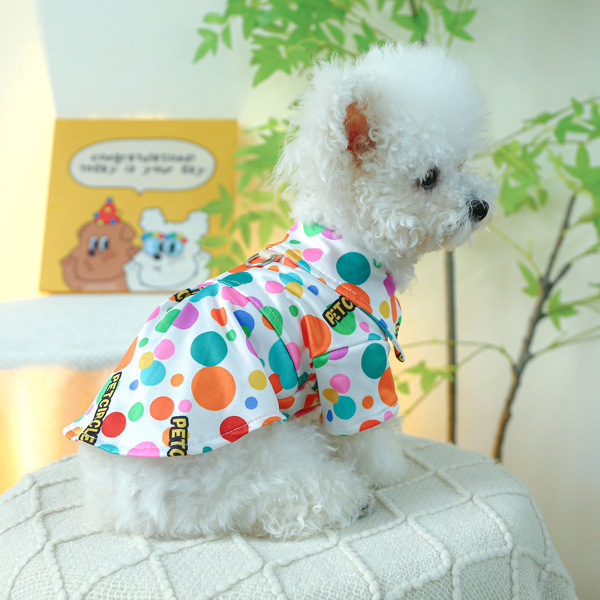 Pet Dog Clothes Colorful Floral Shirt - canrusupet