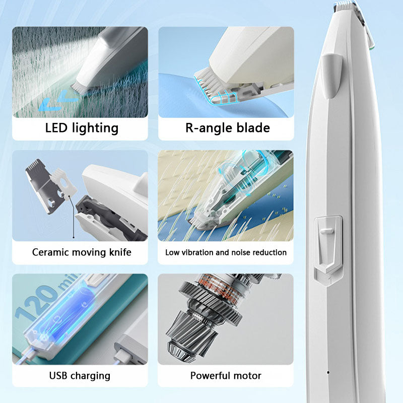 Pet Dog Clippers - LED Paw Hair Trimmer For Cats & Dogs canrusupet