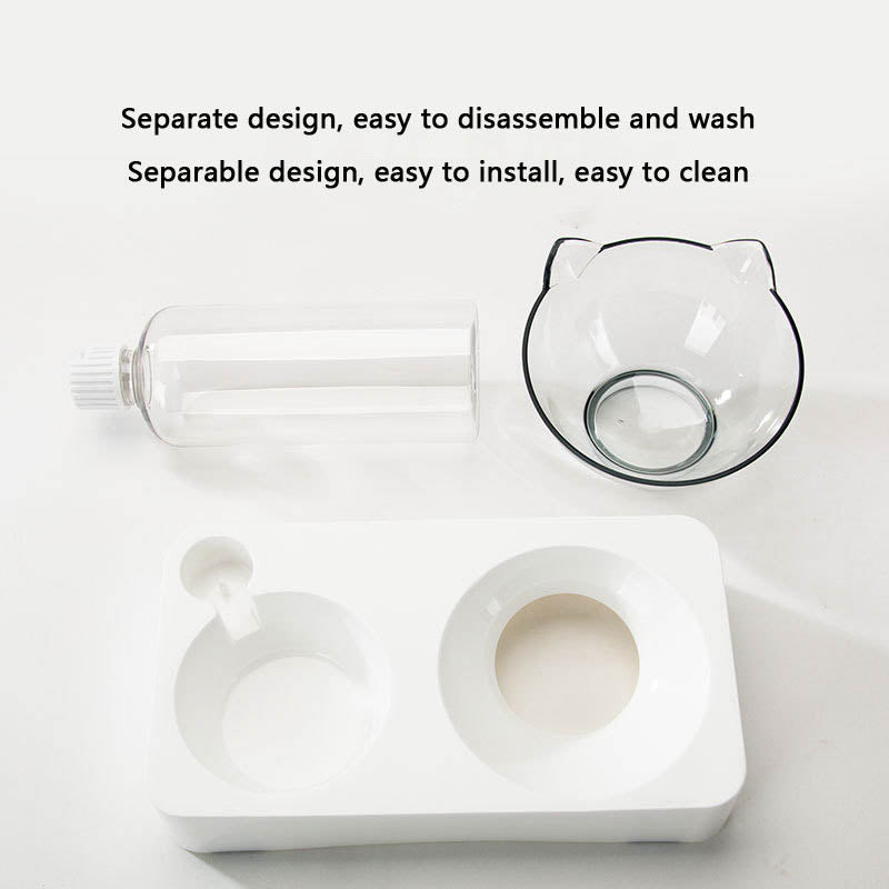 Double Bowl Style Dog Bowl Water Fountain Integrated Type canrusupet
