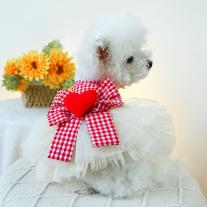 Dog Or Cat Clothes A Gauzy Skirt With A Heart - canrusupet