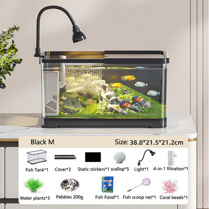 Fish Tank Aquarium Desktop Ecological Goldfish Tank Home Decoration - canrusupet