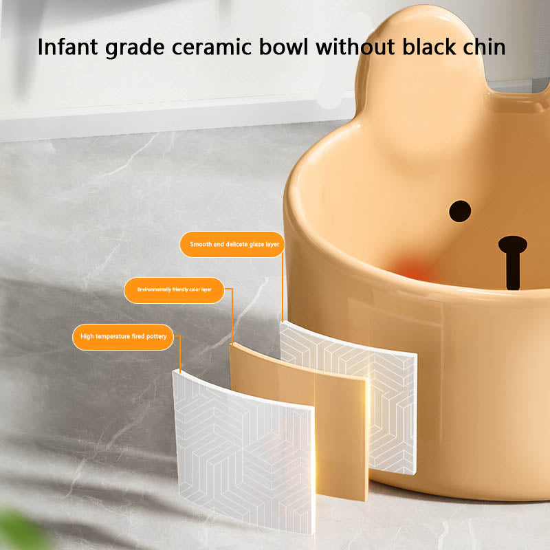 Large Caliber Cute Animal Shapes Ceramics Dog Bowl canrusupet