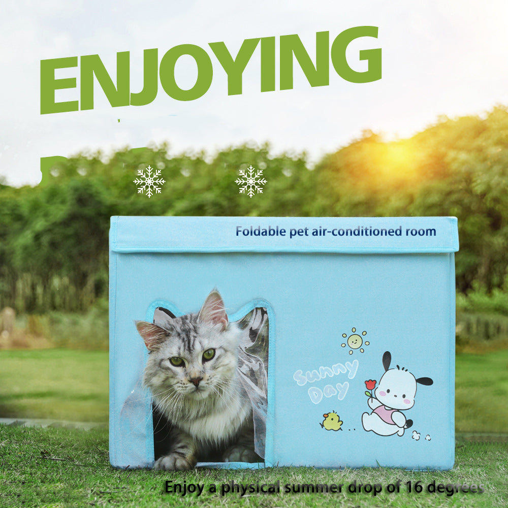 Summer Folding Cooling Pet Air-conditioned House - canrusupet