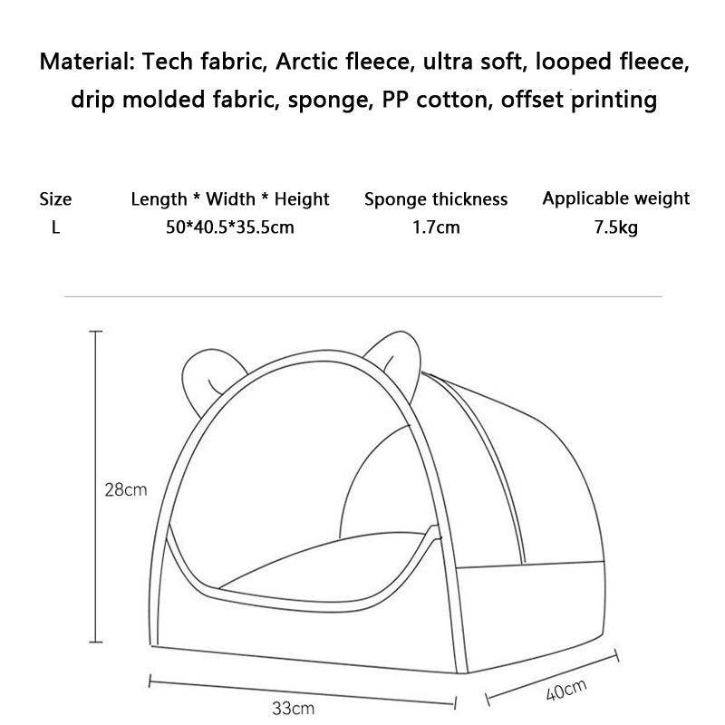 Little Bear Style Semi-closed Mongolian Yurts Dog Kennel canrusupet