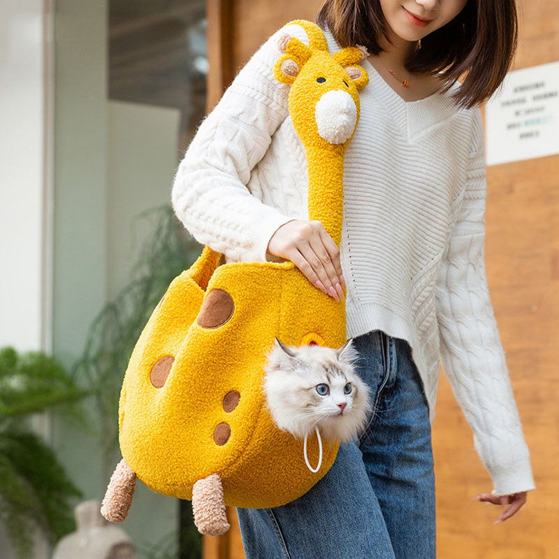 Giraffe Shape Messenger Bag For Small Dogs Cats canrusupet