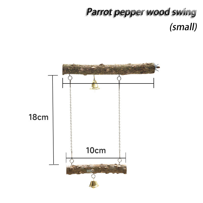 Parrot Natural Sichuan Pepper Wood Swing - canrusupet