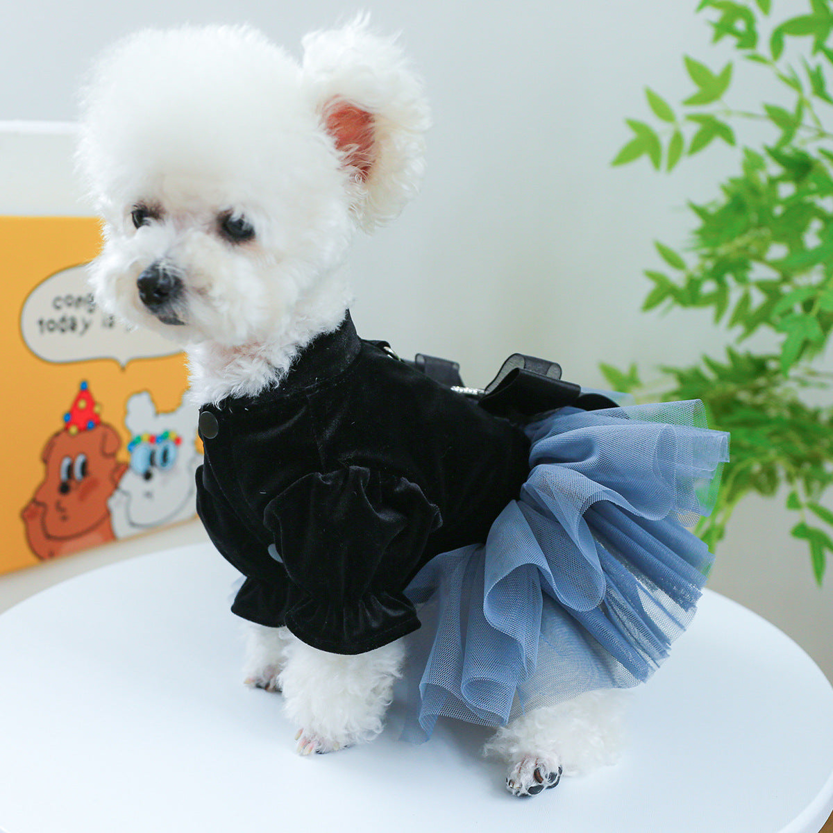 Dog Or Cat Clothes Black Shadow Bridal Gown - canrusupet