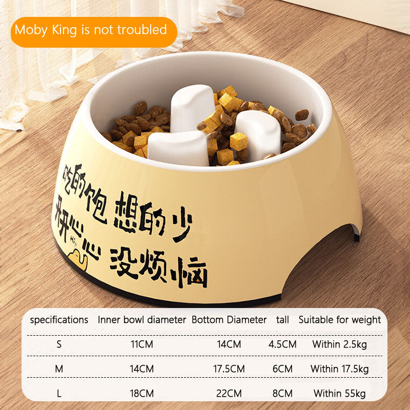 Non-Spill Slow Feeder Melamine Dog Bowl - Large Pet Dish canrusupet